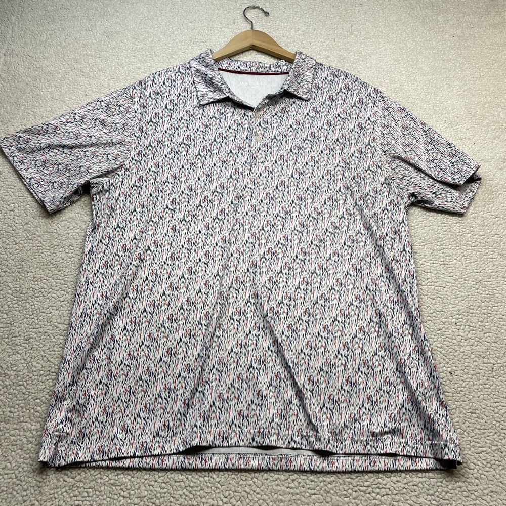 Maelreg Polo Shirt Mens XL‎ Multicolor Performance Abstract Print Short Sleeve
